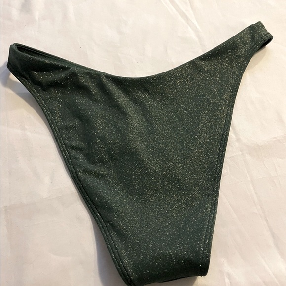 Sz S Abercrombie & Fitch cheeky bottom Dark Green Shimmer - Picture 5 of 6